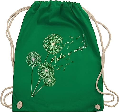 Shirtracer Turnbeutel Rucksack - Sprüche Statement - Pusteblume Flower - Unisize - Grün - baumwolle beutel sportbeutel stoff stoffbeutel mit kordelzug stofftasche beuteltasche bag kinderturnbeutel von Shirtracer