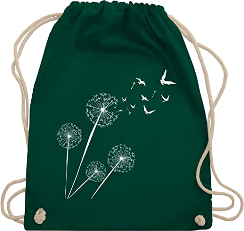 Turnbeutel Rucksack - Sprüche Statement - Pusteblume Löwenzahn - Unisize - Dunkelgrün - sportbeutel aus stoff tasche mit kordelzug baumwolle beutel einfarbig baumwoll kordel als a4 turn turnen von Shirtracer