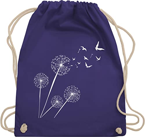 Turnbeutel Rucksack - Sprüche Statement - Pusteblume Löwenzahn - Unisize - Lila - beutel mama mit aufschrift vögel stoffbeutel sportbeutel aus stoff bedruckt statements blume beuteltasche von Shirtracer