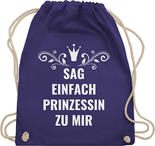 Shirtracer Turnbeutel Rucksack - Sprüche Statement - Sag einfach Prinzessin zu mir - Unisize - Lila - sprüchen eine sportbeutel festival+beutel mit aufschrift deshalb stofftasche beutel+für+festival von Shirtracer