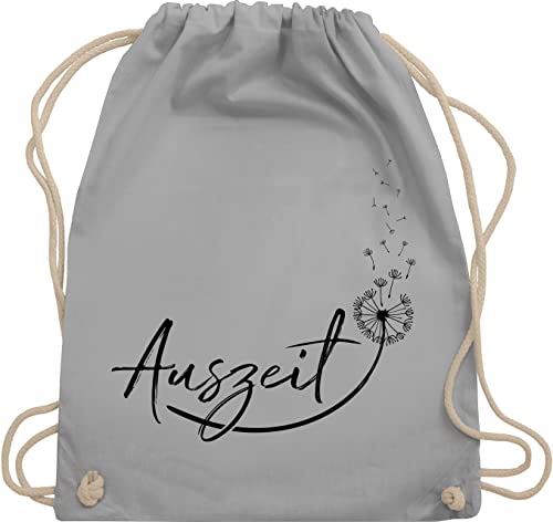 Turnbeutel Rucksack - Sprüche Statement - Auszeit Entspannung Relaxen Pusteblume - Unisize - Hellgrau - für mit aufschrift relax beutel statements pusteblumen stoffrucksack sprüchen￼ tasche von Shirtracer