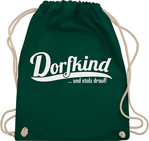 Turnbeutel Rucksack - Sprüche Statement mit Spruch - Dorfkind und stolz drauf - Unisize - Dunkelgrün - stofftasche beutel+rucksack+mit+sprüchen spruch. ich bin ein darauf stoffbeutel sprueche von Shirtracer