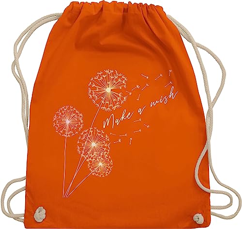 Turnbeutel Rucksack - Sprüche Statement - Pusteblume Flower - Unisize - Orange - beutel blumenmuster pflanzen sportbeutel mit löwenzahn beutelrucksäcke pusteblumen juterucksack buntem print von Shirtracer