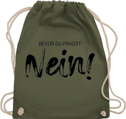 Shirtracer Turnbeutel Rucksack - Statement - Taschen - Bevor du fragst nein I Lustiger Spruch Arbeit Geschenk Kollegen - Unisize - Olivgrün - sprüche statements beutel tasche kordelzug Shirtracer Turnbeutel Rucksack - Statement - Taschen - Bevor du fragst nein I Lustiger Spruch Arbeit Geschenk Kollegen - Unisize - Olivgrün - sprüche statements beutel tasche kordelzug von Shirtracer