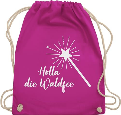 Shirtracer Turnbeutel Rucksack - Statement - Taschen - Holla die Waldfee Kostüm Lustige Sprüche Witziger Spruch Karneval Waldfee Accessoires - Unisize - Fuchsia - statements von Shirtracer