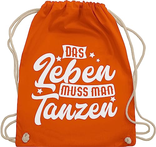 Turnbeutel Rucksack - Geschenk - Das Leben muss man tanzen - Unisize - Orange - sportbeutel baumwolle tasche beutel kinder bags sackerl turnsackerl turnsack sporttasche beuteltasche von Shirtracer