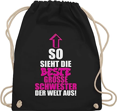 Shirtracer Turnbeutel Rucksack - Taschen - Beste große Schwester - Unisize - Schwarz - geschenke geschenk grosse schwestern für die beutel geschwisterkinder big sister der welt stoffrucksack sis von Shirtracer