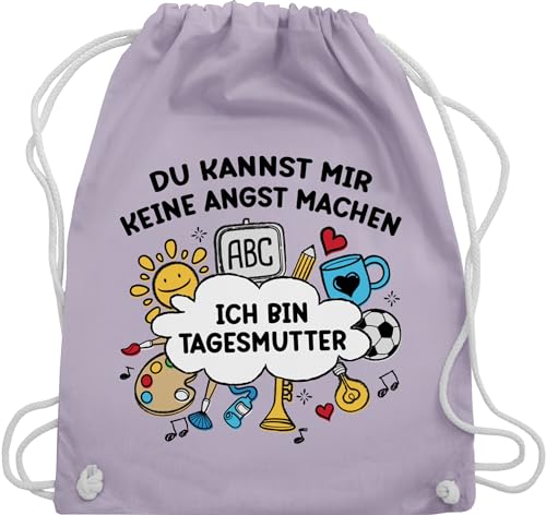 Shirtracer Turnbeutel Rucksack - Taschen - Ich bin Tagesmutter Du kannst mir keine Angst machen I Spruch Tagesmutter Geschenk - Unisize - Pastell Lila - tagesmütter mit tasche geschenke für von Shirtracer