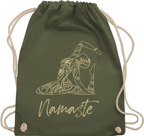 Shirtracer Turnbeutel Rucksack - Taschen - Namaste Yoga Geschenk Mandala - Unisize - Olivgrün - meditations tasche yoga-tasche joga meditation für alles geschenke fans von Shirtracer