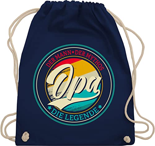 Shirtracer Turnbeutel Rucksack - Taschen - Opa der Mann der Mythos die Legende - Geschenk - Unisize - Navy Blau - opa, für bester geschenke von Shirtracer