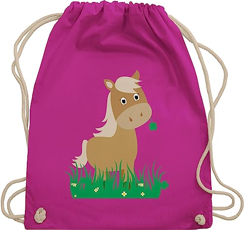 Shirtracer Turnbeutel Rucksack - Taschen - Süßes Pferd I Pferde Geschenk Reiten I Pferdemädchen - Unisize - Fuchsia - kindergartentasche pferdebeutel pferdeliebhaber horse juterucksäcke tiere kinder von Shirtracer