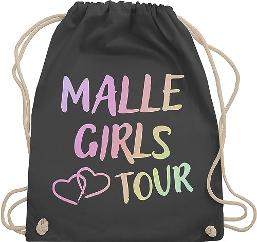 Turnbeutel Rucksack - Beutel - Malle Girls Tour Mallorca Tour Mädels Malle Party Mädchen Urlaub - Unisize - Dunkelgrau - outfit frauen kinderturnbeutel stoff von Shirtracer