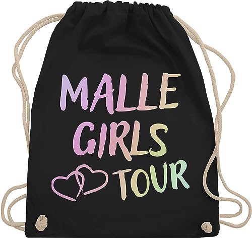 Shirtracer Turnbeutel Rucksack - Beutel - Malle Girls Tour Mallorca Tour Mädels Malle Party Mädchen Urlaub - Unisize - Schwarz - kinderturnbeutel von Shirtracer