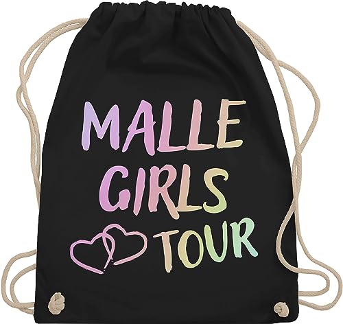 Turnbeutel Rucksack - Beutel - Malle Girls Tour Mallorca Tour Mädels Malle Party Mädchen Urlaub - Unisize - Schwarz - outfit frauen kinderturnbeutel stoff von Shirtracer