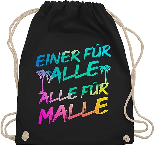 Shirtracer Turnbeutel Rucksack - Urlaub Beutel - Malle für Alle - Einer für alle Alle für Malle - Unisize - Schwarz - mallorca beuteltasche party beuteltaschen baumwolle baumwoll sport von Shirtracer