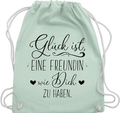 Shirtracer Turnbeutel Rucksack - Valentinstag - Taschen - Glück ist eine Freundin wie Dich zu haben - Unisize - Pastell Grün - geburtstagsgeschenk für paare valentinsgeschenke sevgililer günü von Shirtracer