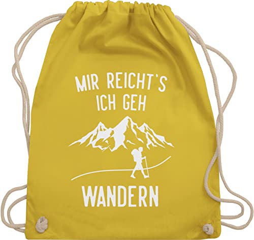 Shirtracer Turnbeutel Rucksack - Laufen Joggen Zubehör - Mir reichts ich geh wandern - Berge - Unisize - Gelb - wanderlust rücksack bergsteigen bags wanderfreunde beutel jetzt stoffbeutel reicht's von Shirtracer