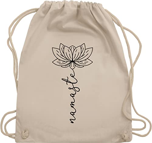 Turnbeutel Rucksack - Yoga und Wellness Geschenk - Namaste Lotusblüte - Unisize - Naturweiß - meditation lotus stoffrucksack spirituelle hippi beutel joga hippie rucksäcke geschenke für fans von Shirtracer