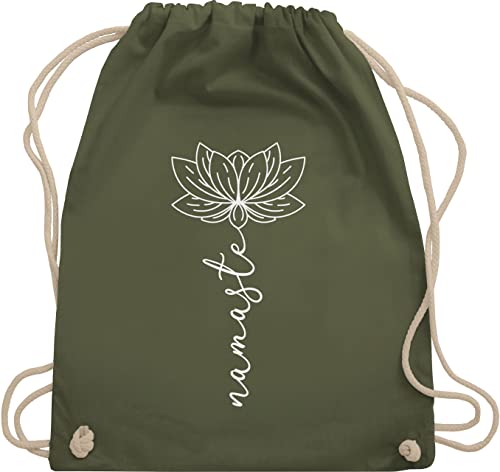 Turnbeutel Rucksack - und Wellness Geschenk - Namaste Lotusblüte Yoga Chakra - Unisize - Olivgrün - welness geschenke meditation joga stoffrucksack yoga-tasche spirituelle blume sportbeutel flower Turnbeutel Rucksack - und Wellness Geschenk - Namaste Lotusblüte Yoga Chakra - Unisize - Olivgrün - welness geschenke meditation joga stoffrucksack yoga-tasche spirituelle blume sportbeutel flower von Shirtracer