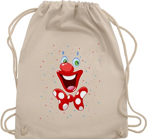 Turnbeutel Rucksack - & Fasching - Taschen - Clown Gesicht Karneval Kostüm I Clownkostüm witziges Clowngesicht - Unisize - Naturweiß - karnevalsbeutel faschings clowns tasche karnevalstasche von Shirtracer
