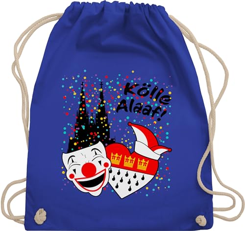 Shirtracer Turnbeutel Rucksack - & Fasching - Taschen - Kölle Alaaf Kostüm Köln Karneval Wappen I Jeck Rut Wiees I Narren I Kölsche Jecken - Unisize - Royalblau - karnevalsbeutel faschings dom tasche von Shirtracer