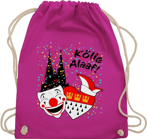 Shirtracer Turnbeutel Rucksack - & Fasching - Taschen - Kölle Alaaf Kostüm Köln Karneval Wappen I Jeck Rut Wiees I Narren I Kölsche Jecken - Unisize - Fuchsia - karnevalsbeutel faschings dom tasche von Shirtracer