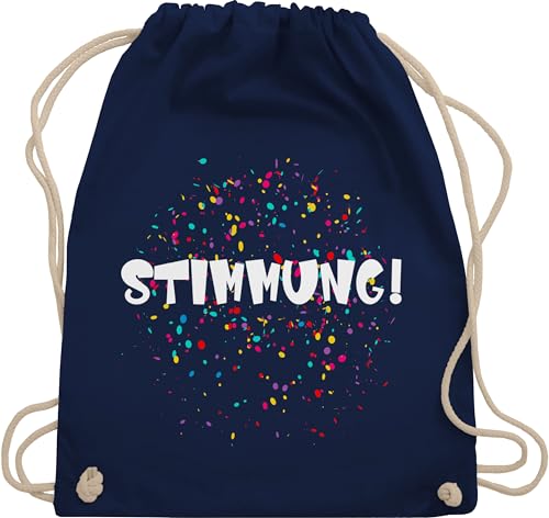 Turnbeutel Rucksack - & - Taschen - Stimmung Konfetti Karneval Kostüm Fasching Ersatzkostüm I Faschingskostüme I Fastnacht Kostüm Fasnacht lustig Silvester Party Sylvester - Unisize - Navy Blau von Shirtracer