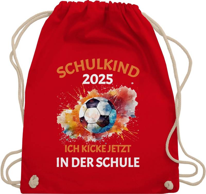 Shirtracer Turnbeutel Schulkind 2025, Ich kicke jetzt in der Schule, Geschenk Einschulung, Schulanfang & Einschulung Geschenk Turnbeutel von Shirtracer
