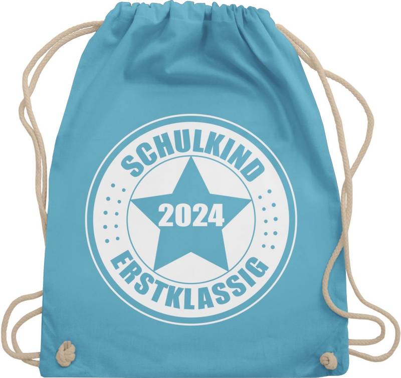 Shirtracer Turnbeutel Schulkind 2024 - Erstklassig, Schulanfang & Einschulung Geschenk Turnbeutel von Shirtracer