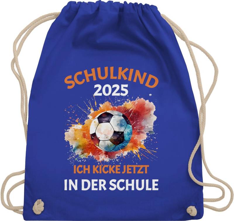 Shirtracer Turnbeutel Schulkind 2025, Ich kicke jetzt in der Schule, Geschenk Einschulung, Schulanfang & Einschulung Geschenk Turnbeutel von Shirtracer