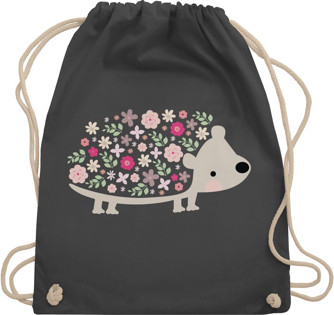 Shirtracer Turnbeutel Süßer Igel Frühlingstiere mit Blumen I, Igel von Shirtracer