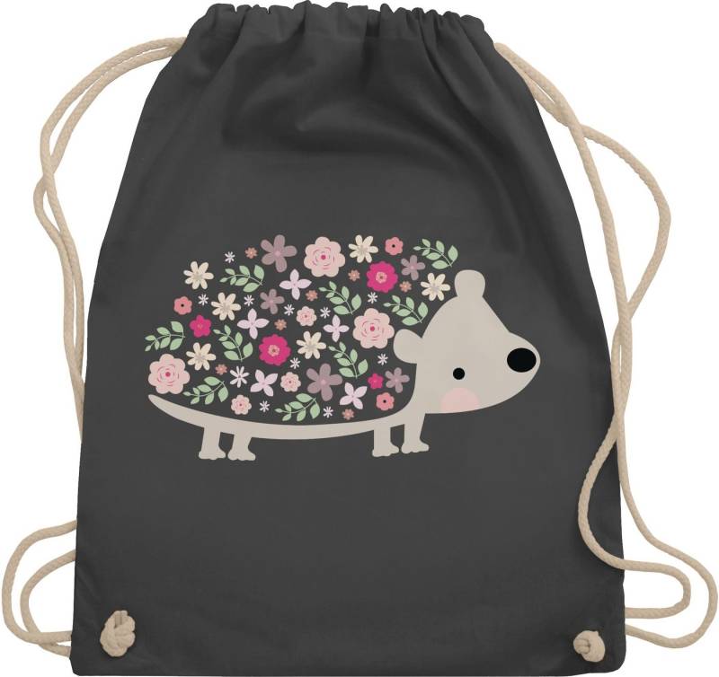 Shirtracer Turnbeutel Süßer Igel Frühlingstiere mit Blumen I, Igel von Shirtracer