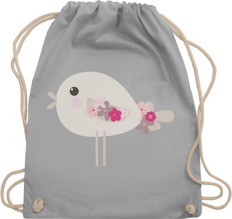 Shirtracer Turnbeutel Süßer Vogel Frühlingstiere mit Blumen I, Vogel von Shirtracer