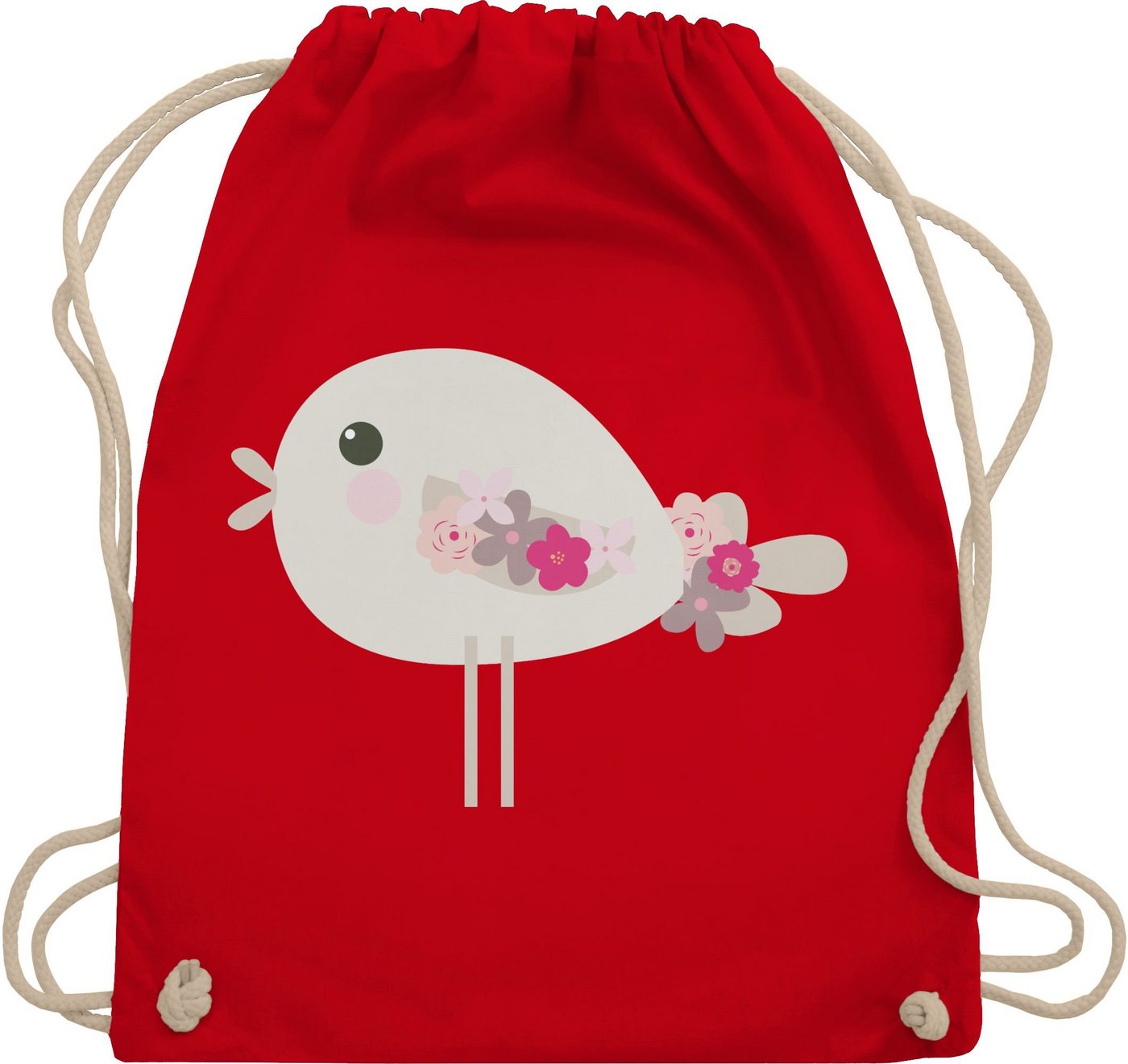 Shirtracer Turnbeutel Süßer Vogel Frühlingstiere mit Blumen I, Vogel von Shirtracer