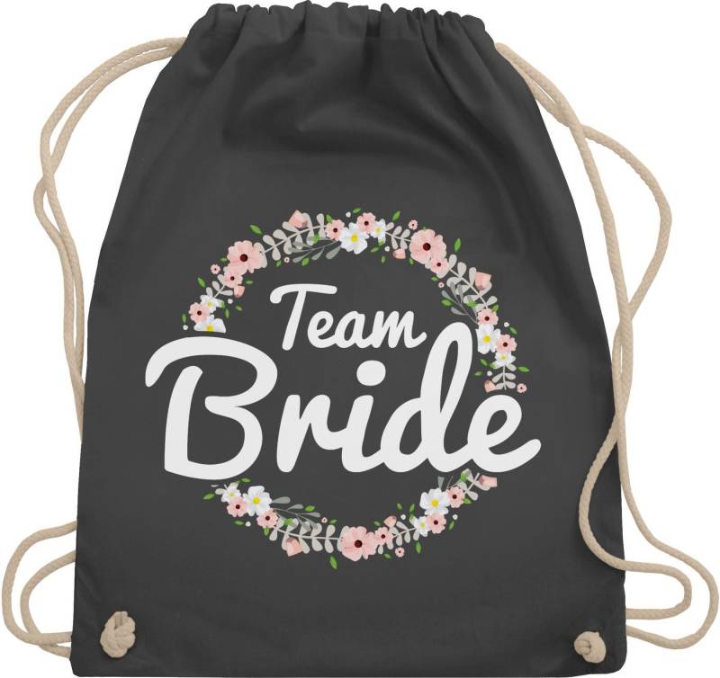 Shirtracer Turnbeutel Team Bride Blumenkranz I Bride Crew, JGA Junggesellenabschied Frauen von Shirtracer