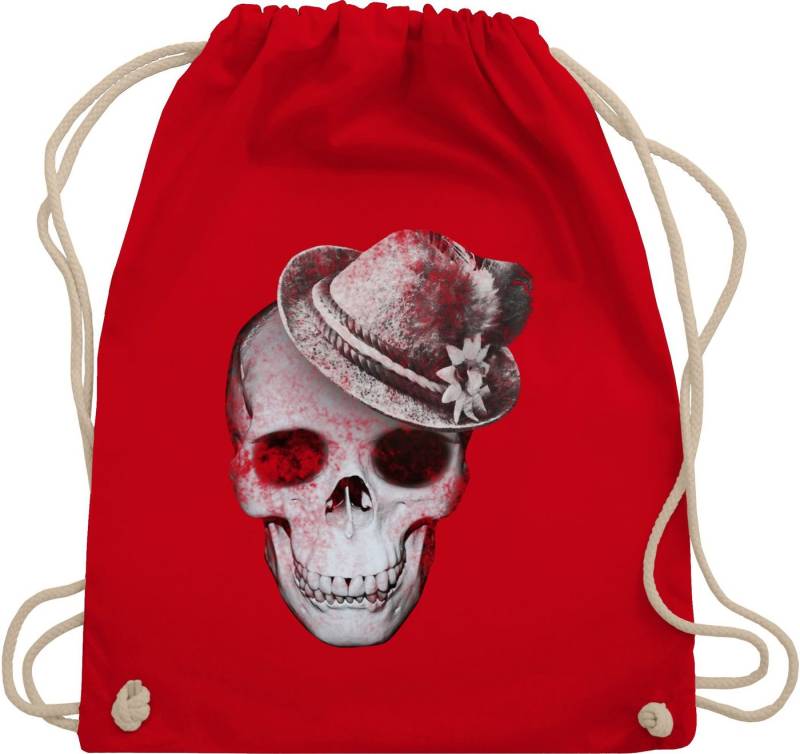 Shirtracer Turnbeutel Totenkopf mit Filzhut, Mode für Oktoberfest Tasche von Shirtracer