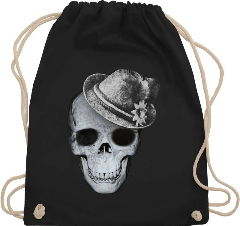 Shirtracer Turnbeutel Totenkopf mit Filzhut, Mode für Oktoberfest Tasche von Shirtracer