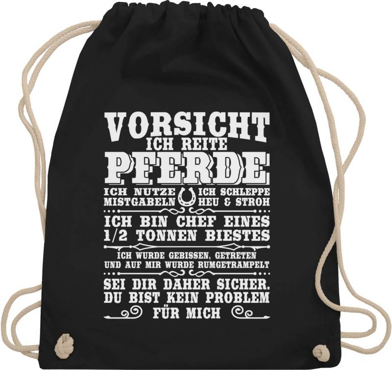 Shirtracer Turnbeutel Vorsicht ich reite Pferde, Pferd von Shirtracer