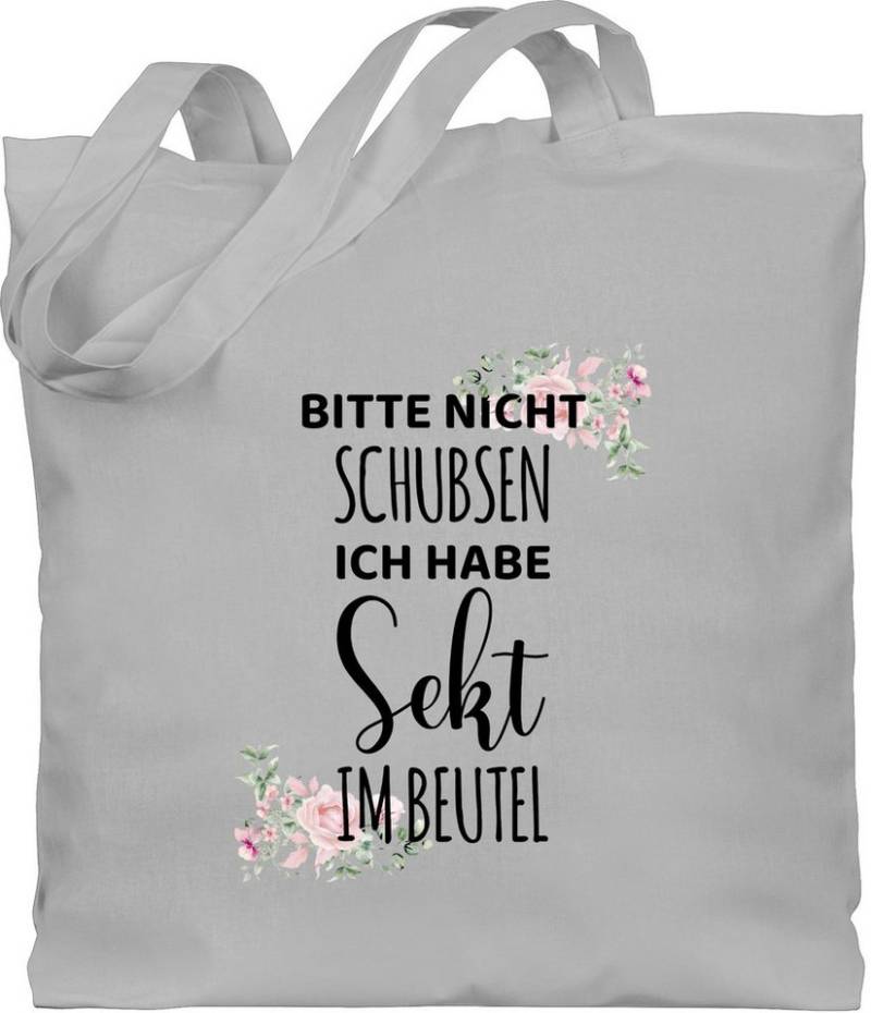 Shirtracer Umhängetasche Bitte nicht schubsen ich habe Sekt im Beutel - Frauen Geschenk Mädelsa, Karneval & Fasching von Shirtracer