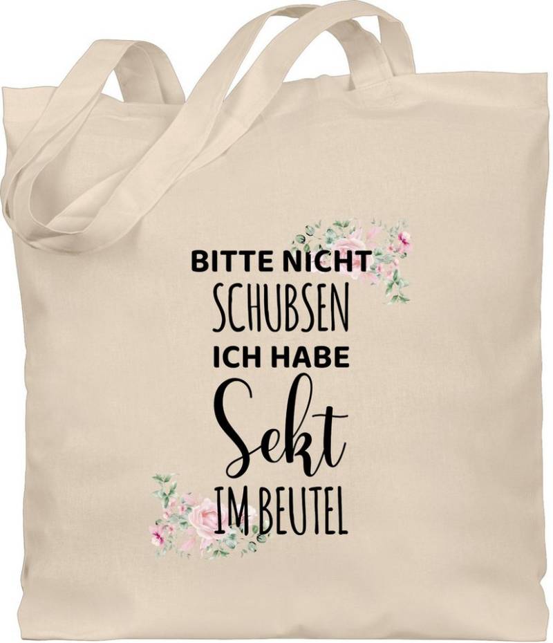 Shirtracer Umhängetasche Bitte nicht schubsen ich habe Sekt im Beutel - Frauen Geschenk Mädelsa, Karneval & Fasching von Shirtracer