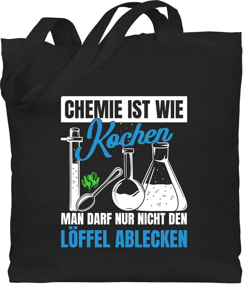 Shirtracer Umhängetasche Chemie ist wie Kochen man darf nur nicht den Löffel ablecken, Sprüche Statement mit Spruch von Shirtracer