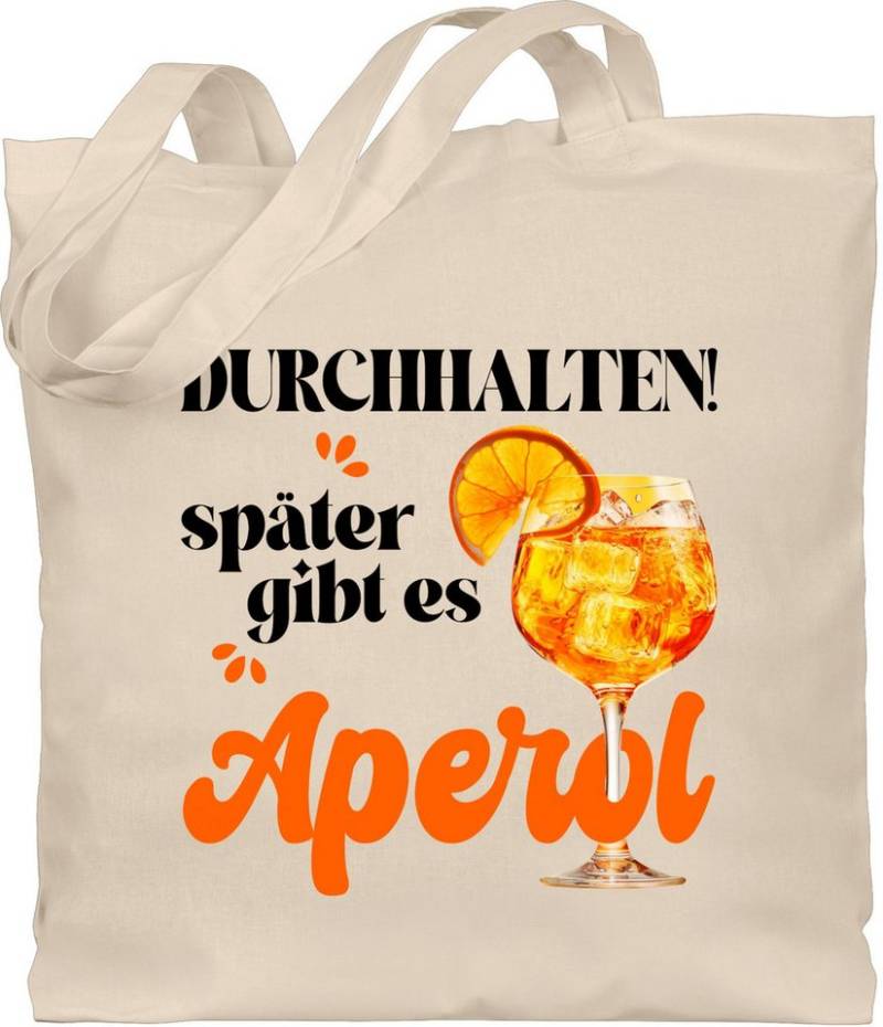 Shirtracer Umhängetasche Durchhalten später gibt es Aperol, Witziges Geschenk für Frauen, Ape, Party & Alkohol von Shirtracer