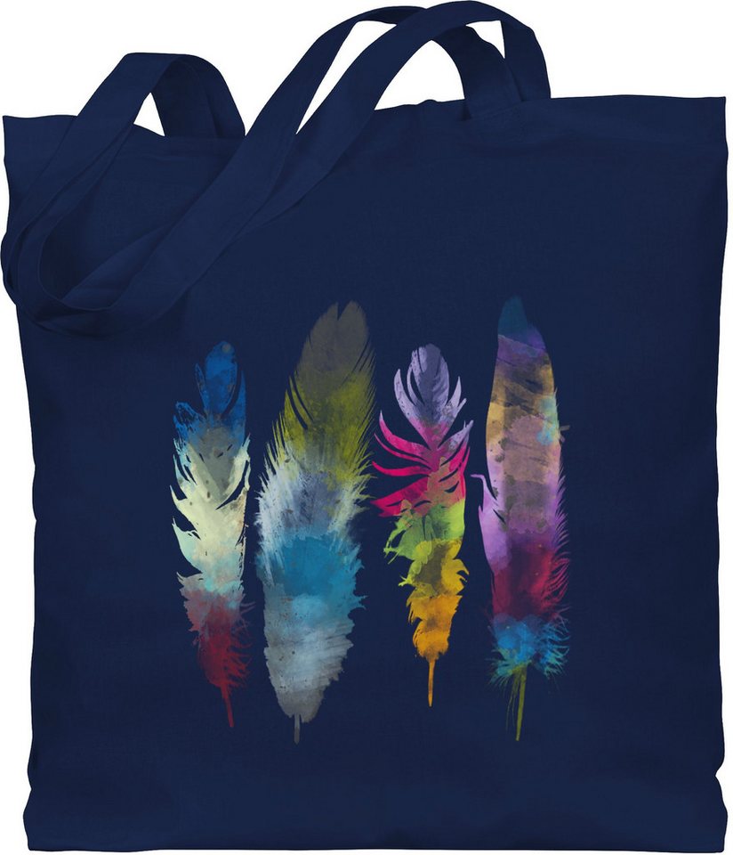 Shirtracer Umhängetasche Federn Wasserfarbe Watercolor Feathers, Kunst von Shirtracer