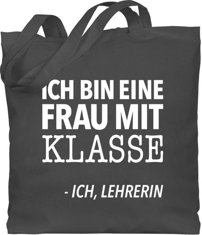 Shirtracer Umhängetasche Ich bin eine Frau mit Klasse - Ich, Lehrerin weiß, Lehrerin von Shirtracer