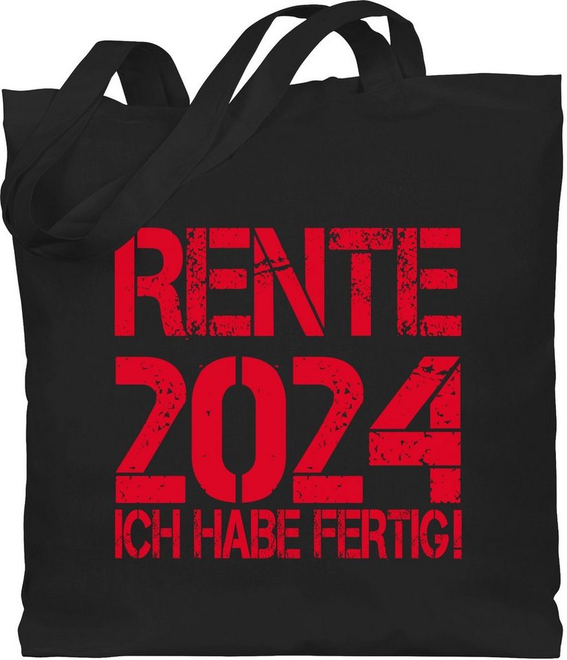 Shirtracer Umhängetasche Rente 2024 - Ich habe fertig!, Rentner Geschenk von Shirtracer