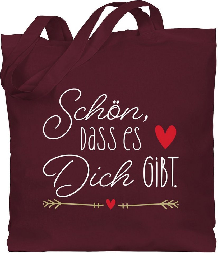 Shirtracer Umhängetasche Schön dass es dich gibt - Geschenke für Frauen Weihnachts-Geschenk Ges, Valentinstag Partner Liebe von Shirtracer