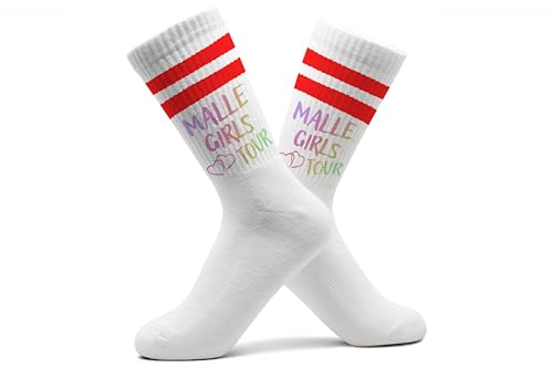 Shirtracer Urlaub - Mädelstrip Socken Malle Girls Tour Tennissocken Mallorca Party Accessoires Mädels Tour JGA I - 37-41 - Rot - statement socks von Shirtracer