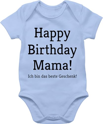 Shirtracer Baby Body Junge Mädchen - Event und Anlass Geschenke - Happy Birthday Mama! Ich bin das Geschenk! - 3/6 Monate - Babyblau - geburtstag mama babystrampler mommy babybodie birthday, mummy von Shirtracer