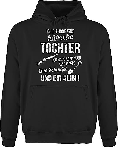 Shirtracer Hoodie Herren Pullover Männer - Papa - Ich Habe eine hübsche Tochter - L - Schwarz - pullis mit Spruch Vatertag Mama- Pulli Geschenk Vater Daughter Hoodies sprüche väter für töchter Hoody von Shirtracer