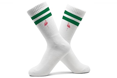Vogel - Flamingo Socken Flamingos I Tennissocken Flamingo Tennissocken Flamingos - 42-46 - Grün - damen mit socks herren weiss streifen rosa sportsocken laufsocken strümpfe weiße 39-42 weiß von Shirtracer